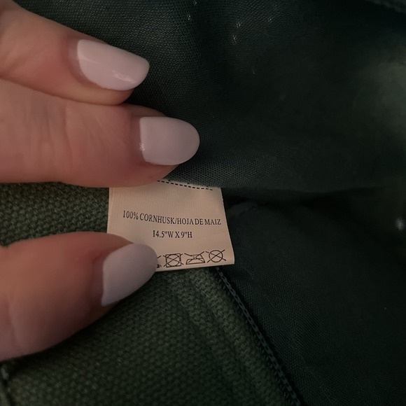 Cappelli Straworld Inc Beaded Strap Green Cornhusk Woven Tote Bag Purse Handbag - Picture 10 of 13